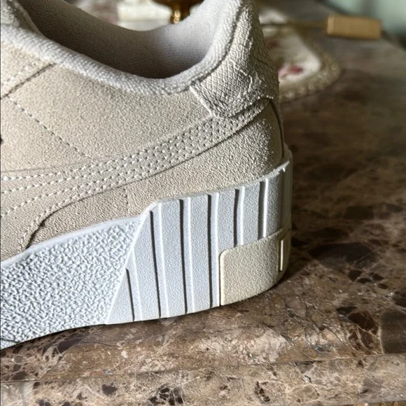 Puma Cream Sneakers with Thick Platform Sole - Picture 2 of 12